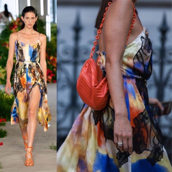 Jason Wu Dresses & Skirts - Jason Wu Collection | 2022 Runway Silk Charmeuse Black Lace Trim Midi Dress 4